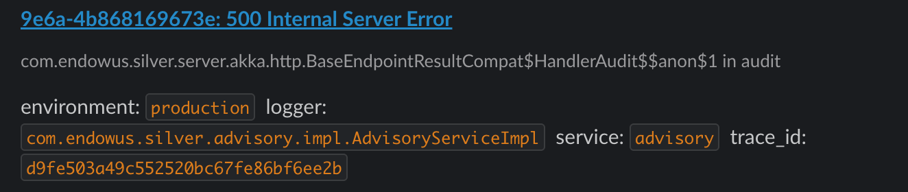 Sentry example on how we use trace id